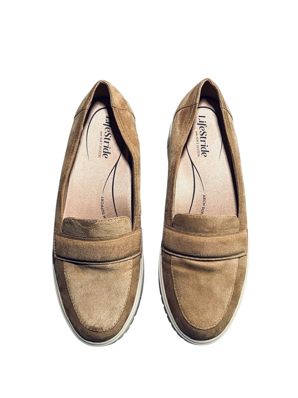 Life Stride Casual Tan Suede Slip-On Loafers